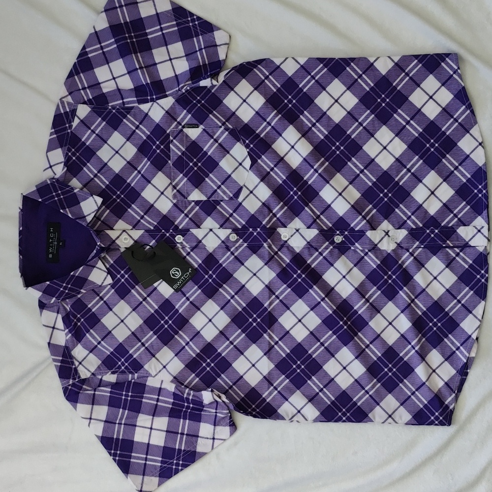 52. Switch Remarkable Button Up Short Sleeve | Color - Purple - Picture 2 of 8